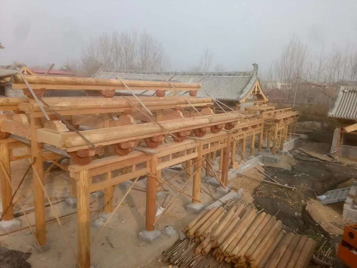 儋州木制长廊凉亭施工 可定制
