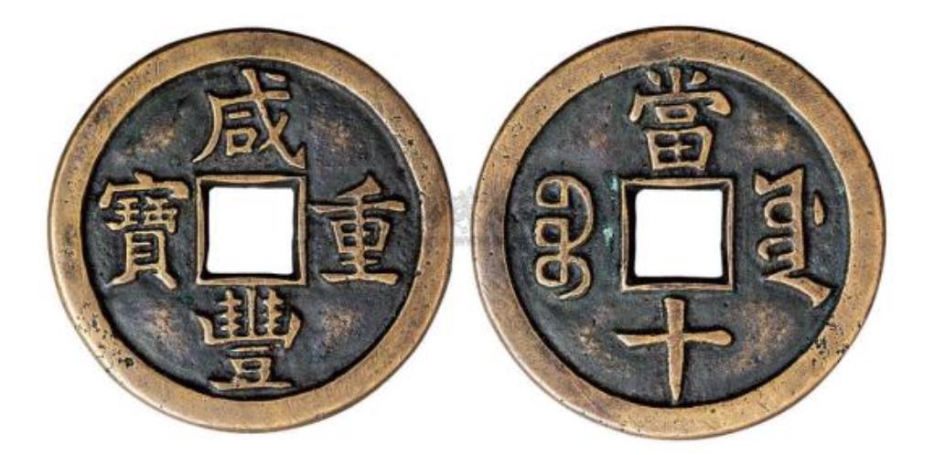 成都专业鉴定出手咸丰重宝古钱币，成都古钱币交易市场在哪