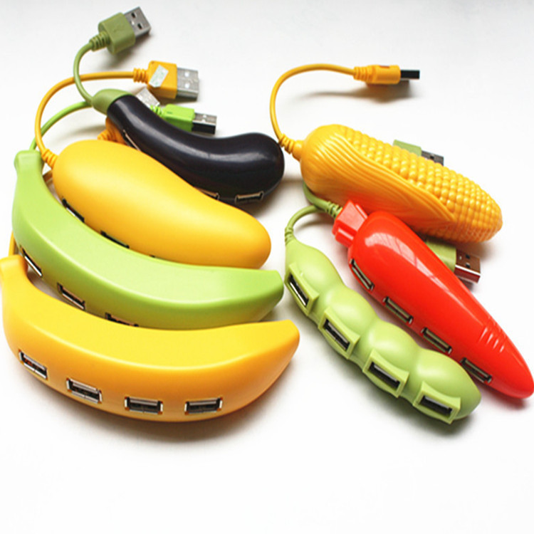 现货新款4口USB2.0分线器一拖四4口集线器创意蔬菜水果礼品hub