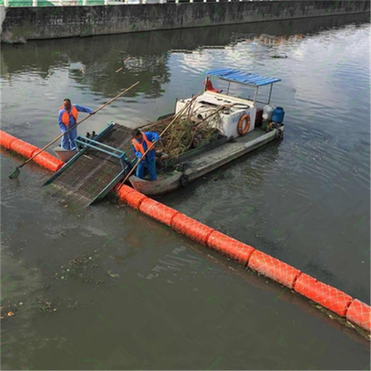 运河拦污塑料浮漂 树枝水草拦挡浮桶