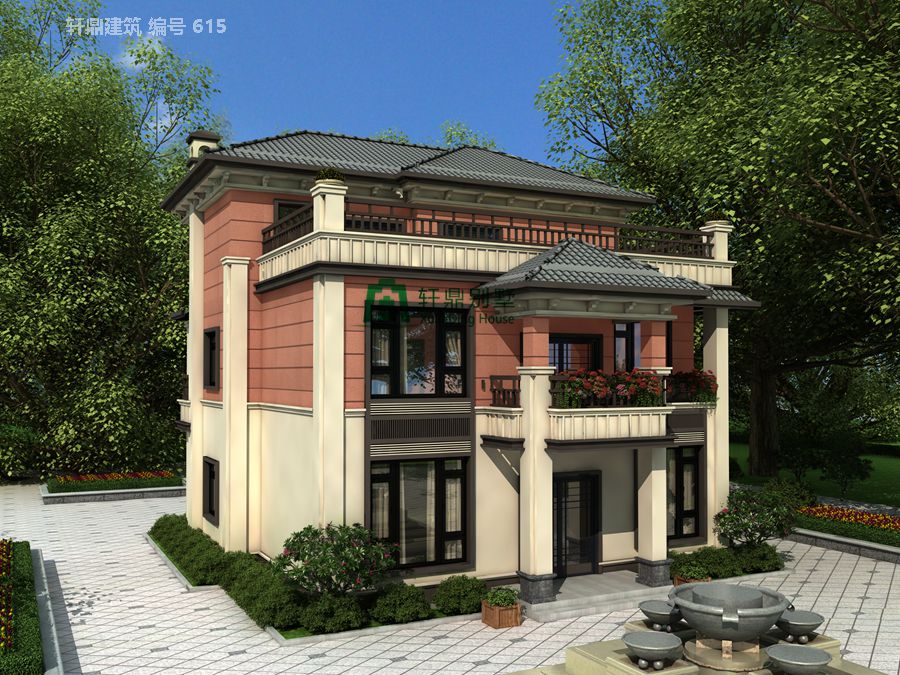精致的韩式三层自建别墅设计图，带有地下室温馨户型，居住十分舒适