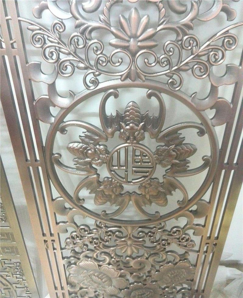 哈密古铜色铝板浮雕屏风