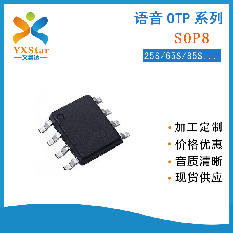 【义鑫达】特价65秒语音OTP芯片 SOP8语音芯片方案开发