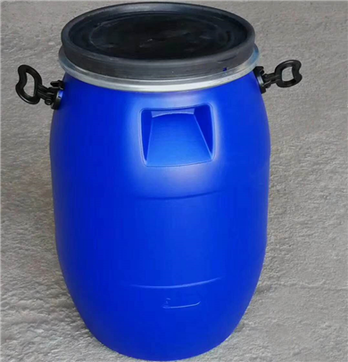 现货30kg抱箍桶-敞口桶塑料桶30l-广口带铁箍法兰桶