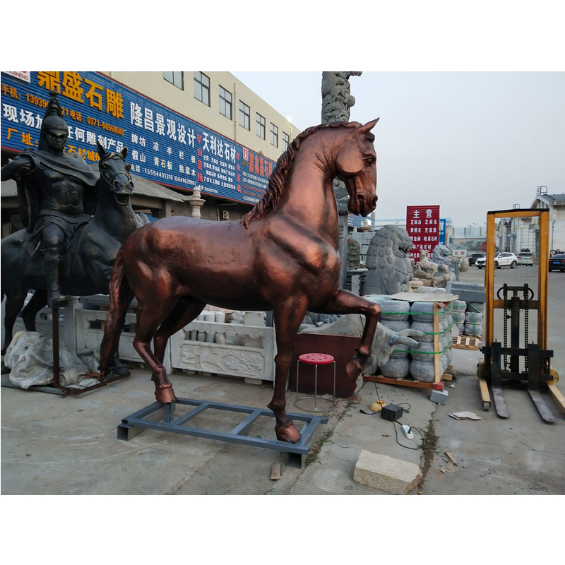 雕塑厂家定制仿铜玻璃钢雕塑马