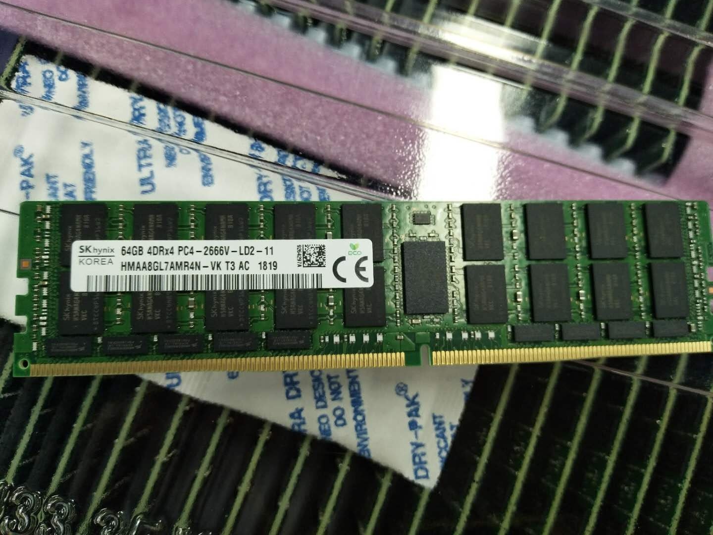 HMAA8GL7AMR4N-VK 现代SK64G 4DRX4 2666V DDR4全新原厂服务器内存