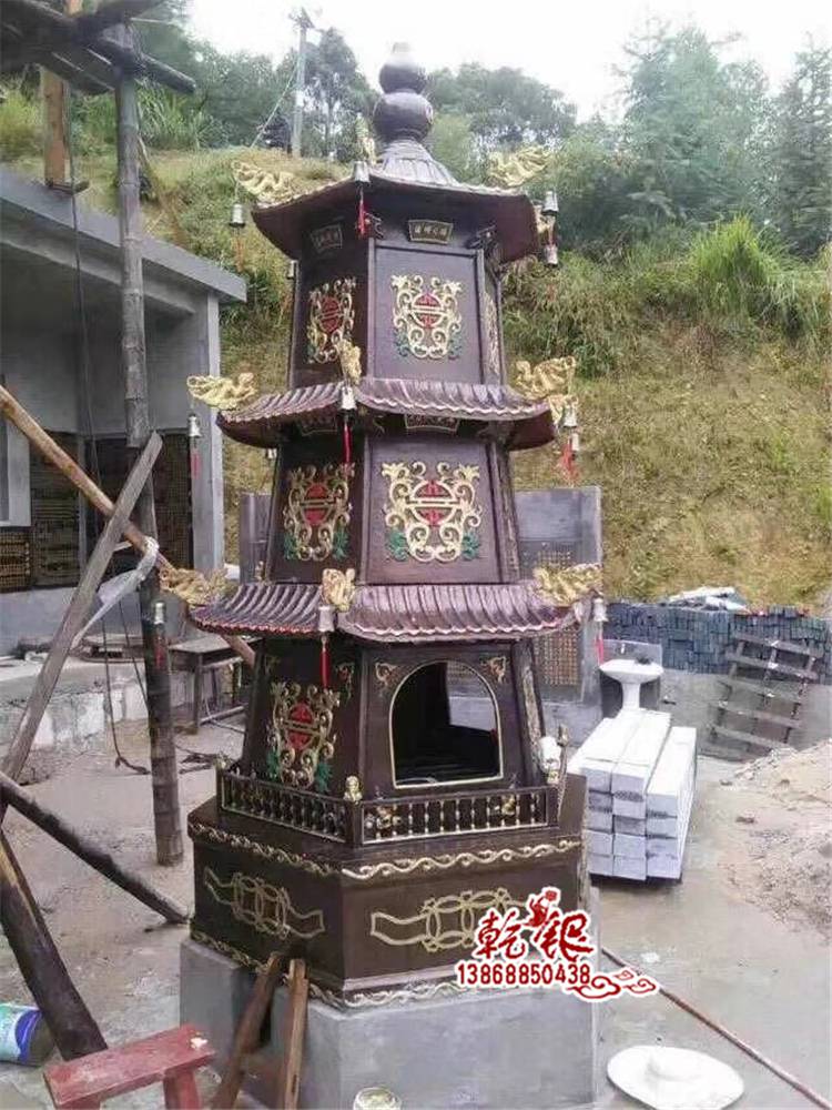 厂家直销寺庙焚烧炉焚纸炉铸铁金钱塔1米直径元宝炉道观烧纸炉