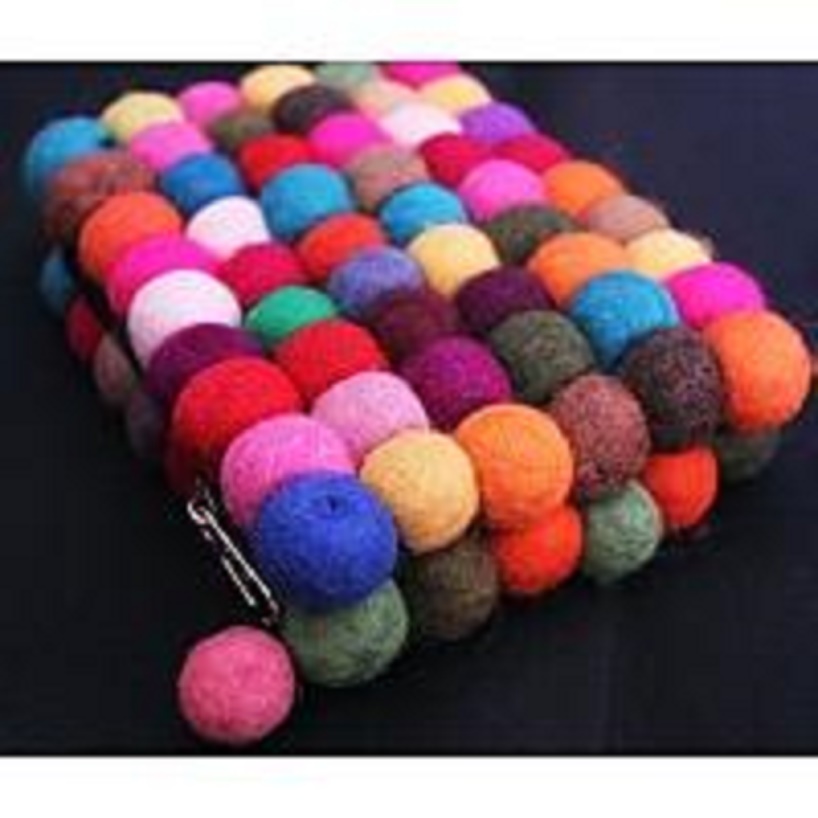 毛毡球，上海羊毛毡，彩色羊毛球，化纤毛毡
