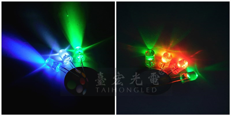 5mm发光二极管红绿双色共阳全彩发光二极管厂家-台宏光电