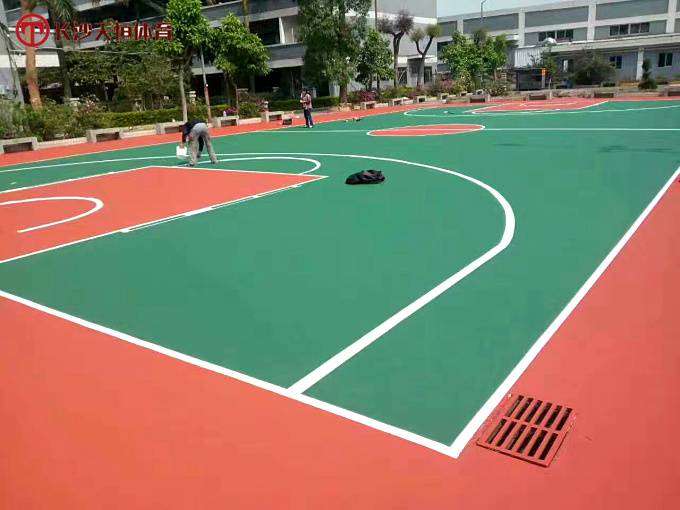 益阳硅pu篮球场材料 南县环保硅pu球场涂料 弹性塑胶球场适用施工
