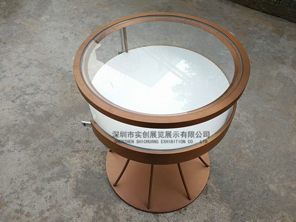 深圳市实创展柜不锈钢电镀珠宝圆形展柜SC-Y000005定做