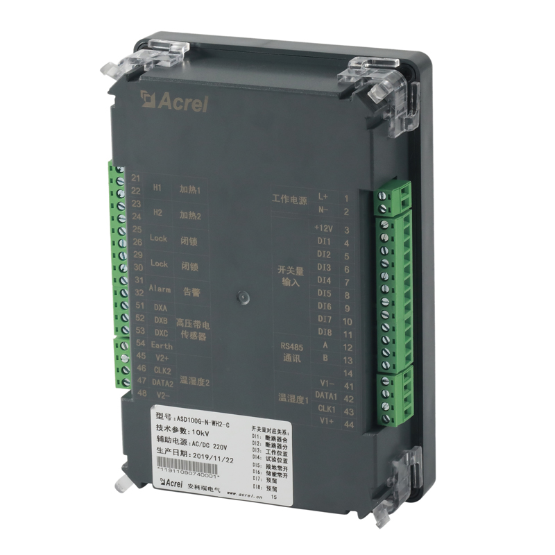 安科瑞智能操显分合闸装置ASD100G-N-H-WH2-C用于3-35kV开关柜2路温湿度控制