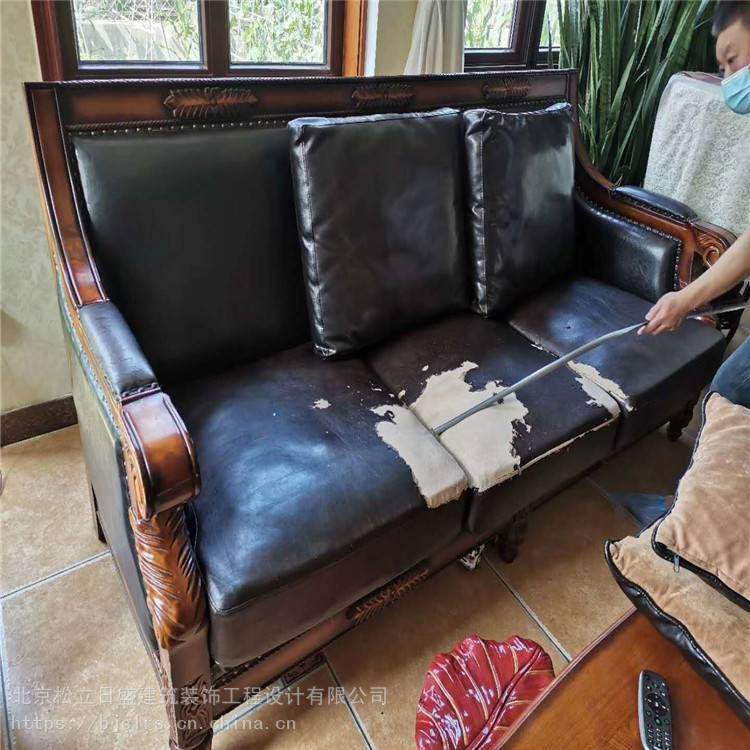 沙发换面 欧式皮套沙发翻新 沙发换面公司
