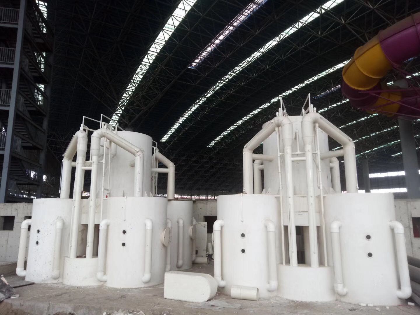 郑州飞沃环保设备污水处理工程pvc罐焊接