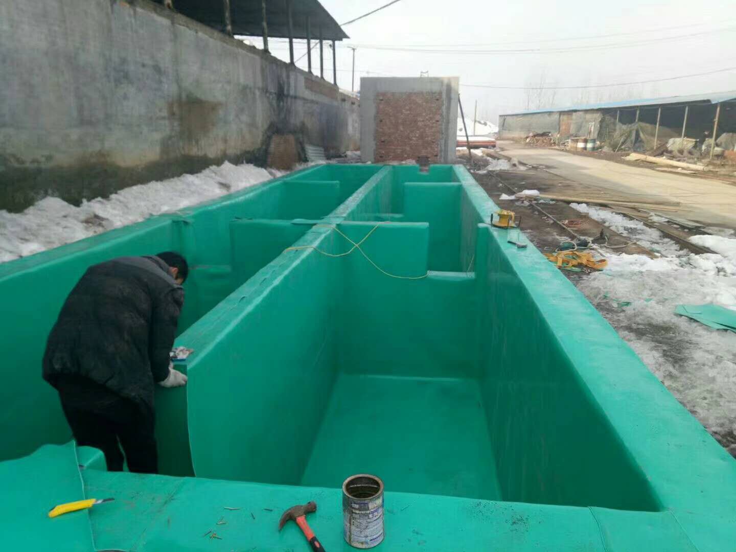 郑州飞沃环保设备一体化污水处理设备防腐内衬