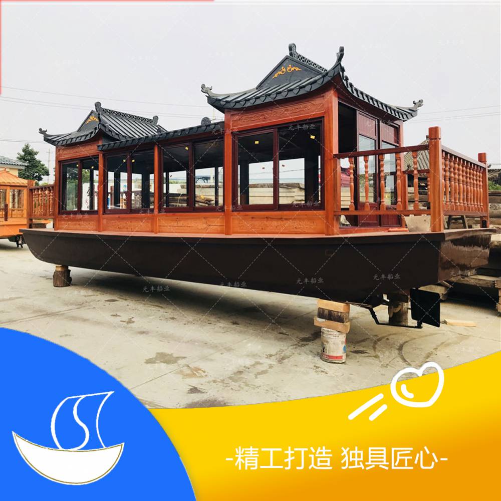 天津电动载客的旅游木船价格优惠 观光画舫船厂家