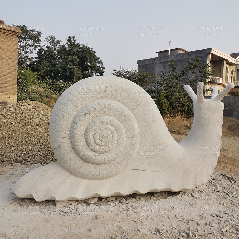 石雕蜗牛户外景观雕塑黄锈石蜗牛大理石蜗牛