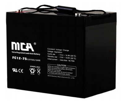 MCA锐牌蓄电池FC12-75/12V7H规格参数尺寸报价