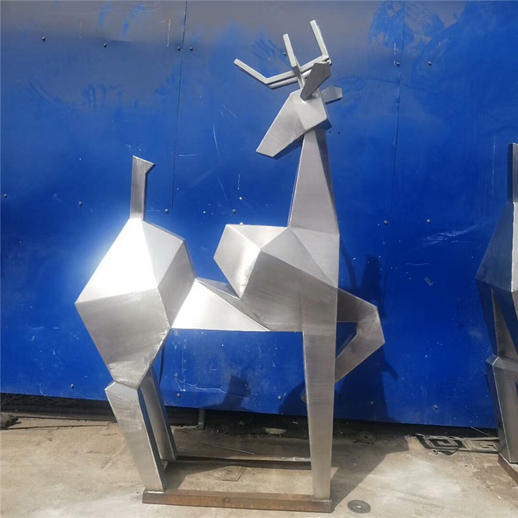 不锈钢几何动物雕塑 定做 块面动物雕塑