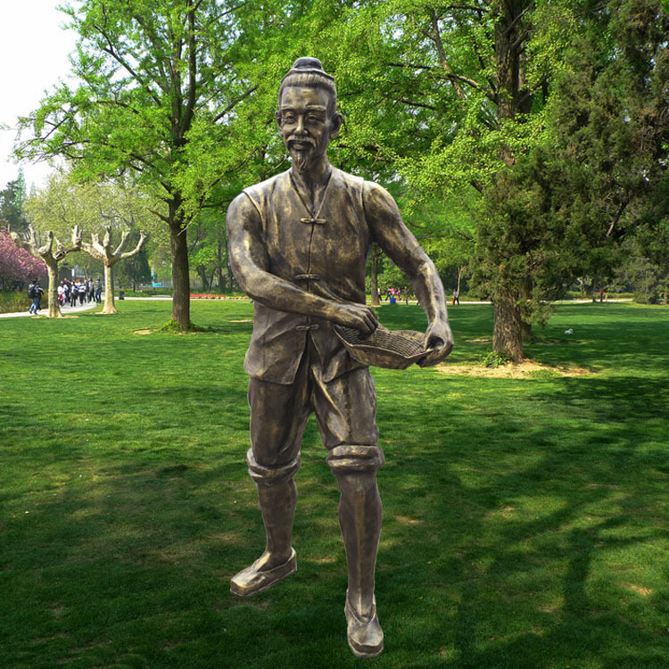 农耕主题人物雕塑