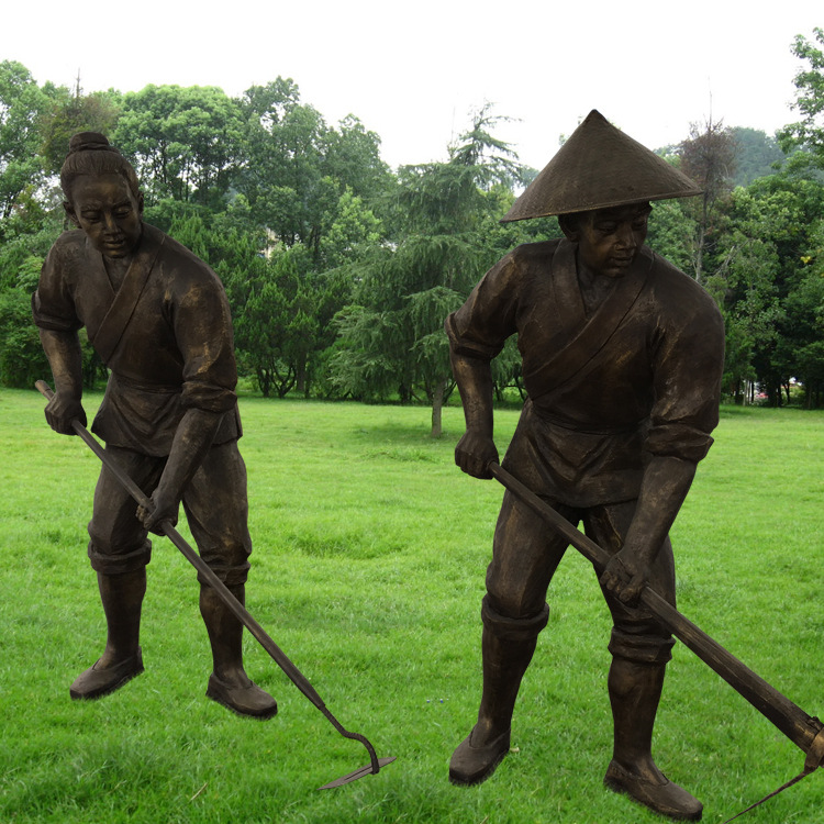农耕主题人物雕塑