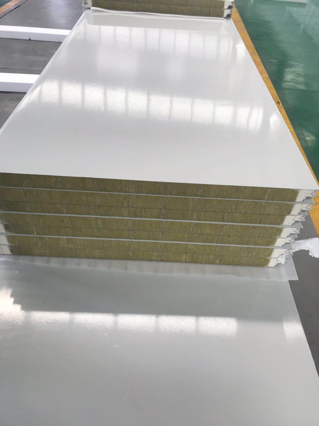 节能建筑板 宁波V8版型聚氨酯玻璃棉彩钢板75钢结构外墙装饰板 墙面横铺板