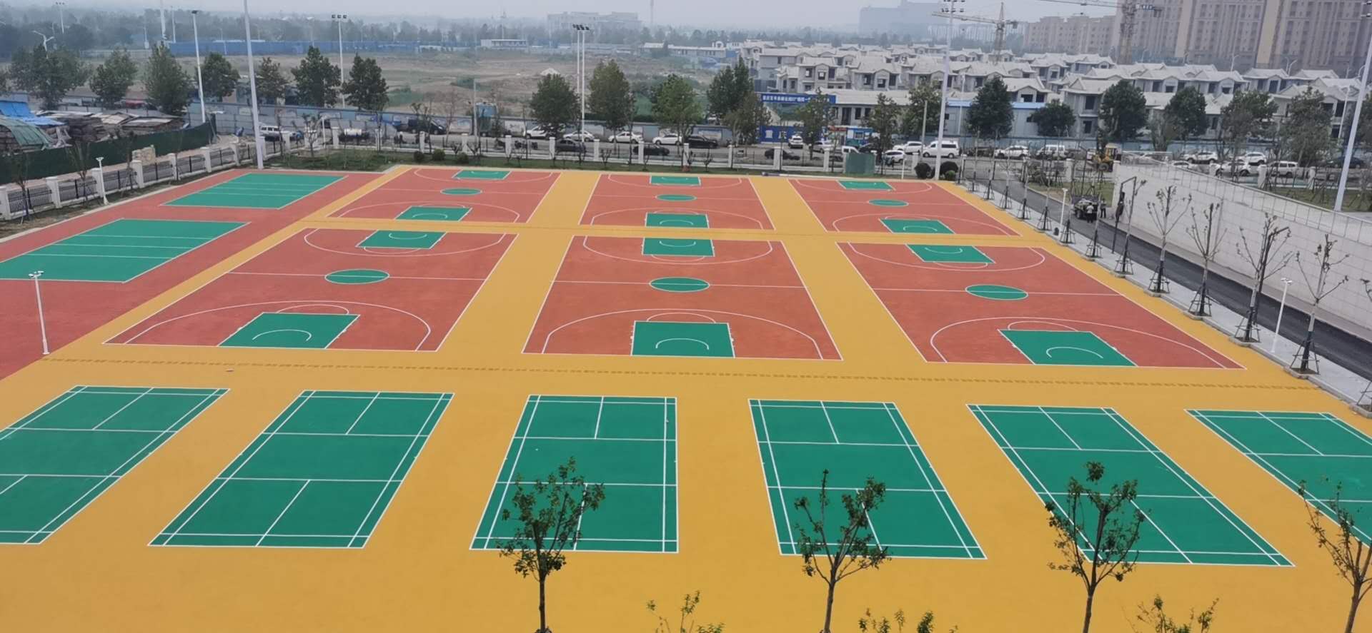 海淀区篮球场施工 海淀区篮球场建设 网球场施工厂家