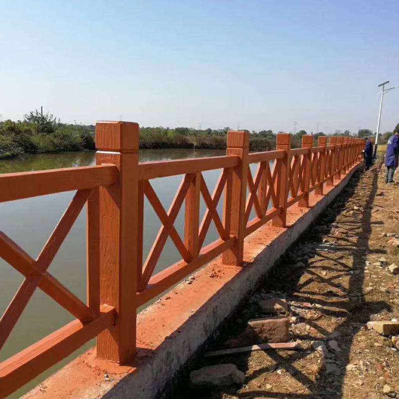 长期供应水泥栏杆 X型仿木河道栏杆 河道仿木栏杆 量大从优