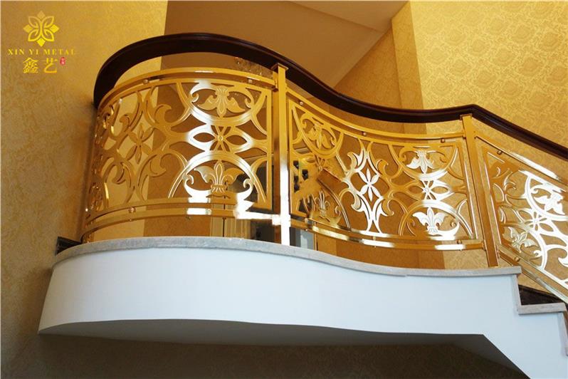 酒吧鋁藝浮雕樓梯護欄設計