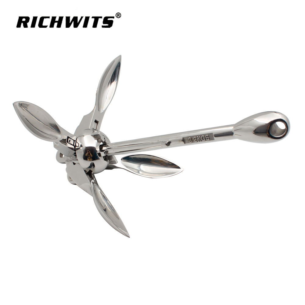 RICHWITS 不锈钢316折叠锚 伞型锚 小型锚 0.7kg