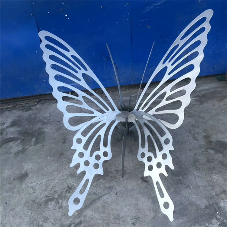 蝴蝶不锈钢雕塑 白钢蝴蝶雕塑
