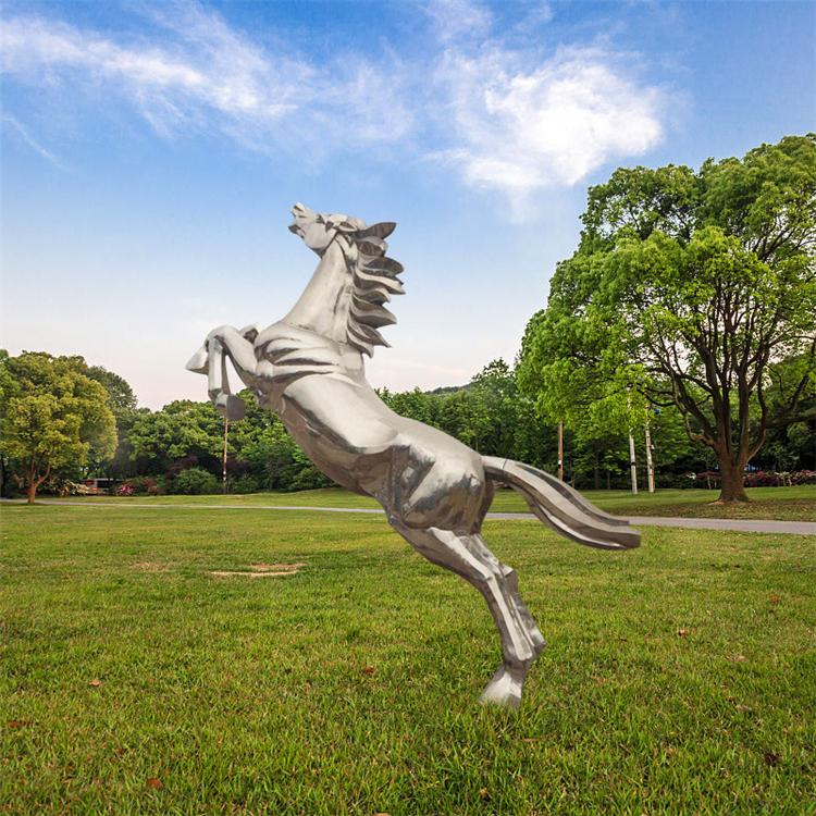 马抽象不锈钢雕塑 定制 不锈钢马雕塑
