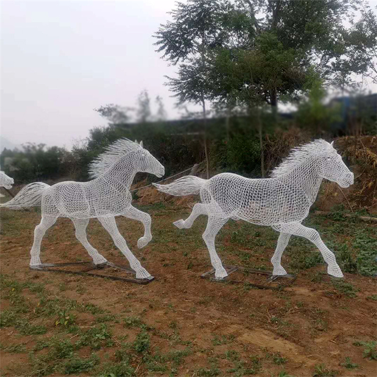 定做 马元素不锈钢雕塑 不锈钢马造型雕塑