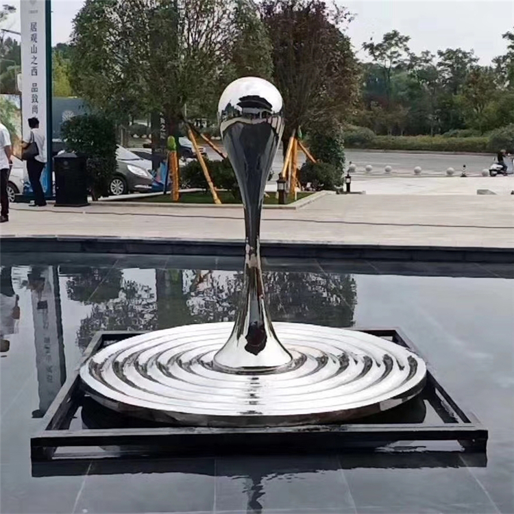 加工厂家 水滴涟漪雕塑 镜面不锈钢水滴雕塑