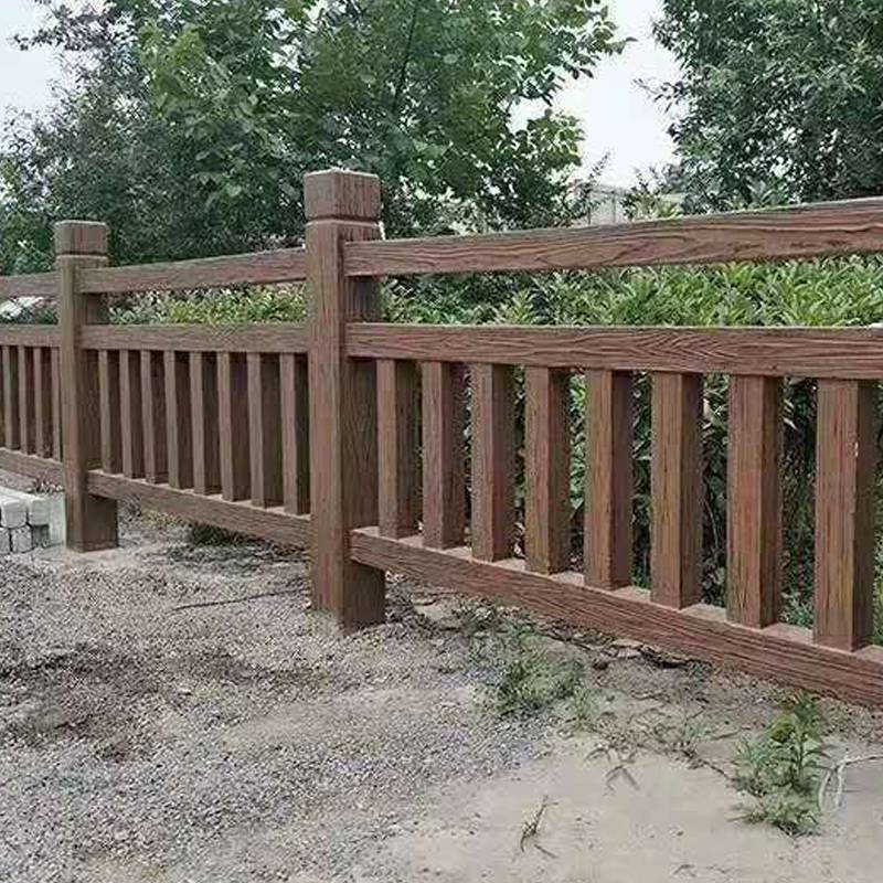 混凝土仿木栏杆 水泥梯形国标护栏 河堤护栏公园围栏厂家定制