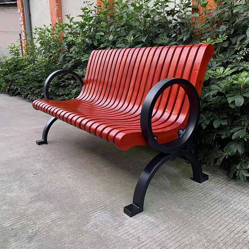户外公园椅 防腐木座椅价格 郑州定制防腐木椅子 公园长椅