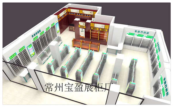 南京药店整体设计制作厂家 药店货架定做 展示柜制作厂家