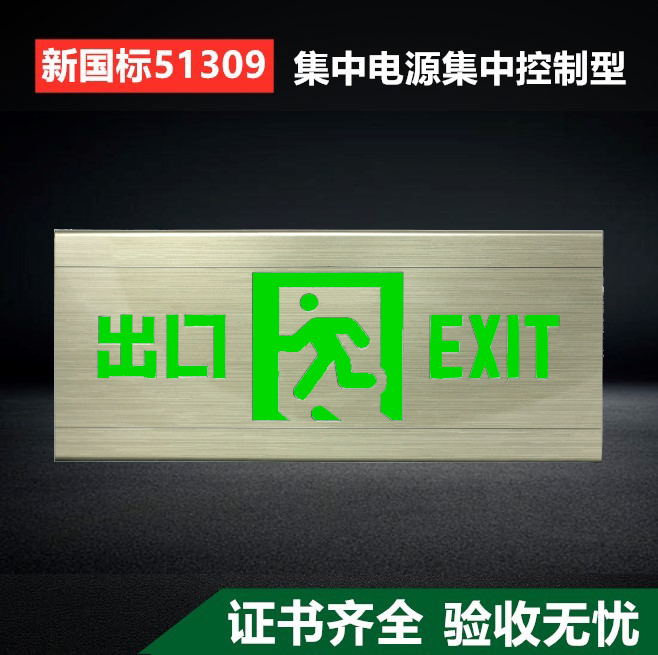 新国标51309 集中电源控制型壁挂式/嵌墙式/吊装式消防应急标志灯