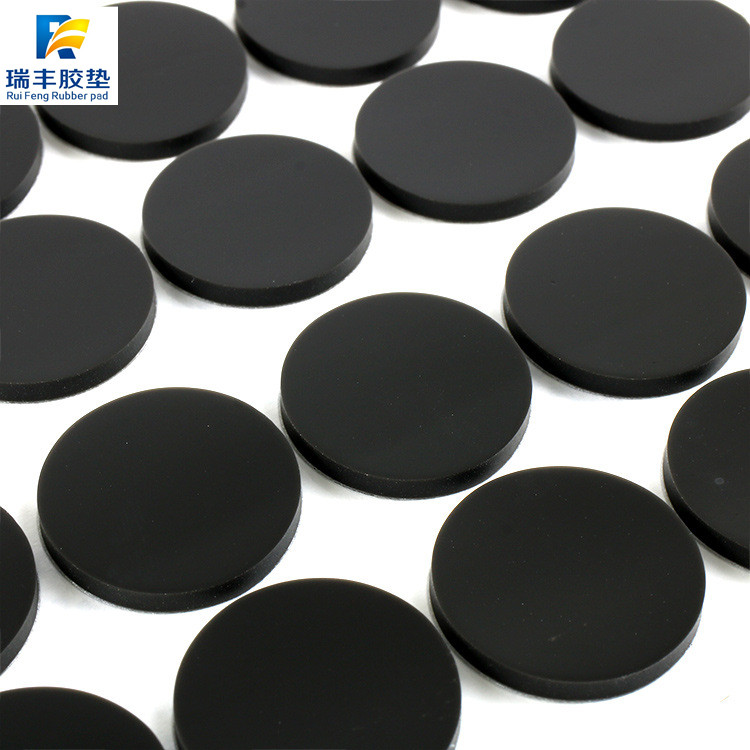 专业模切橡胶胶垫 黑色圆形防滑的自粘橡胶脚垫 黑色橡胶垫片
