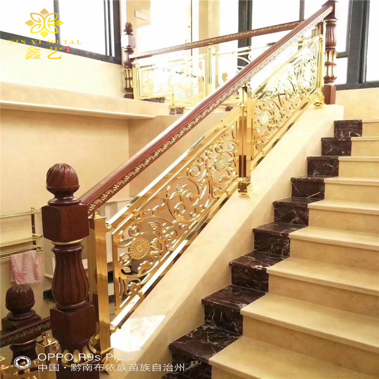 樓梯扶手 北京別墅銅板樓梯護欄定制廠家 裝飾扶手
