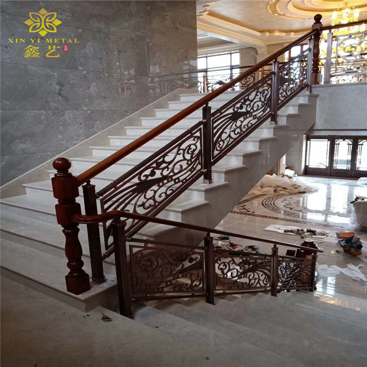 欧式铝艺浮雕楼梯护栏 铝艺浮雕楼梯护栏 样式优雅