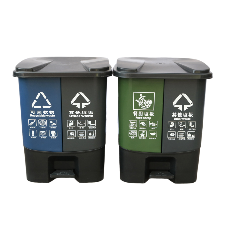 240升户外挂车塑料垃圾桶 环卫挂车塑料垃圾桶 小区分类塑料垃圾桶 广场分类垃圾桶
