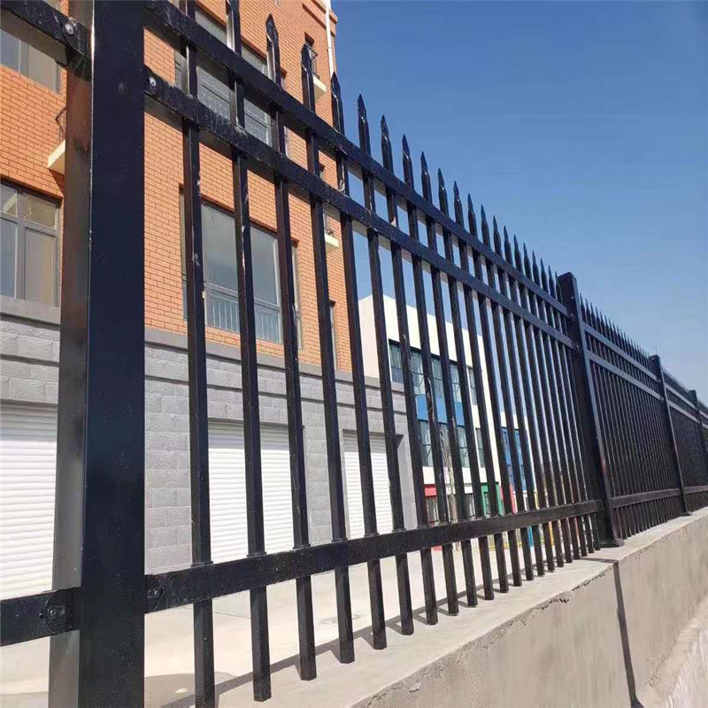 定制建筑工程外围铁艺围栏锌钢护栏小区学校镀锌管院墙栏杆