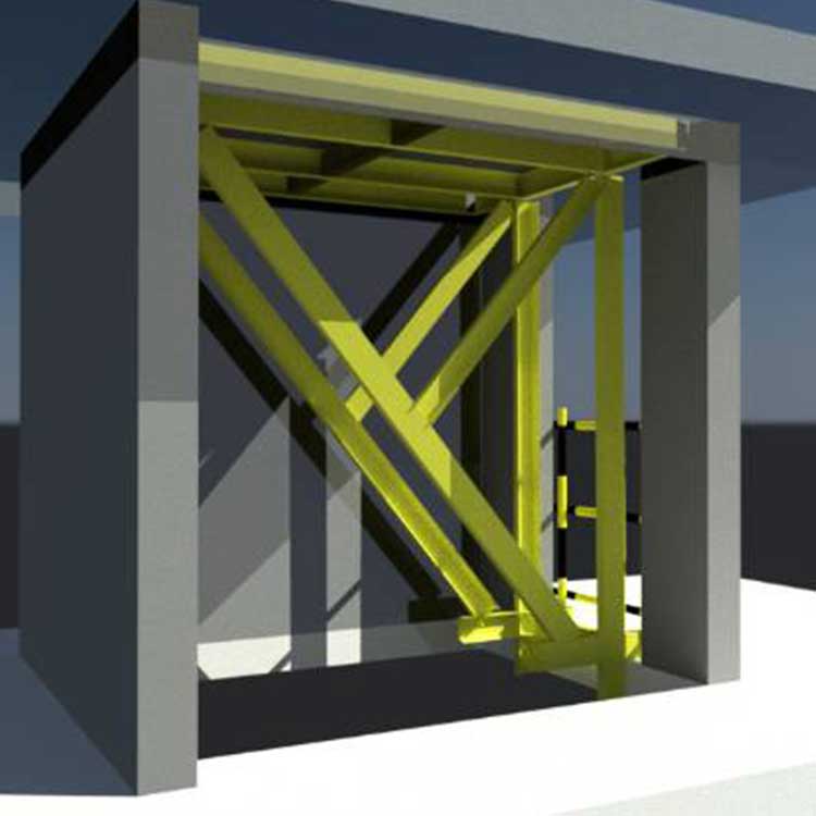 整体吊装式钢制电梯井操作平台 电梯井提升架图片