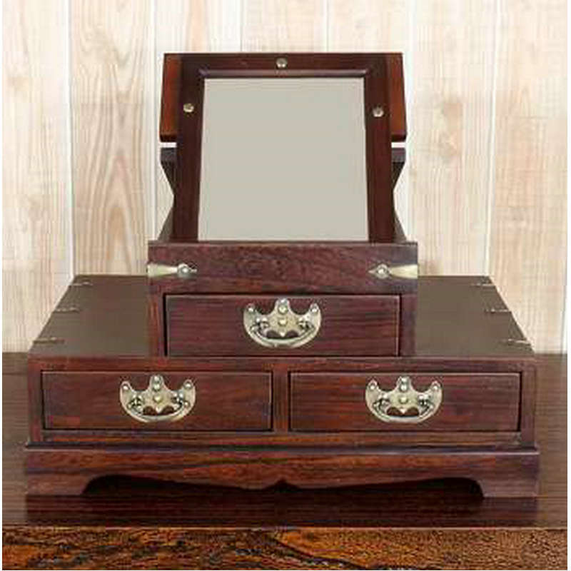 现代中式实木化妆台 多功能简约卧室梳妆柜 化妆柜家具