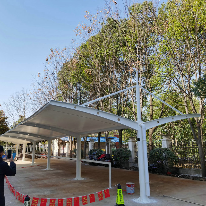 双拉杆膜结构停车棚 学校小区广场公园膜结构收费站商场停车棚