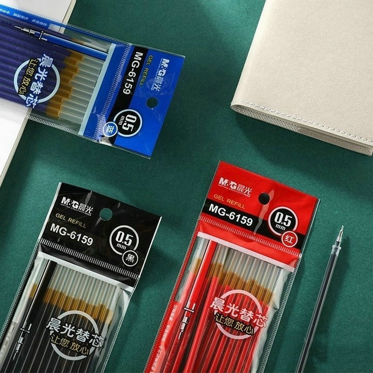 0.5葫芦头黑色水性笔芯 大容量中性替芯 红色蓝色黑色替换笔芯