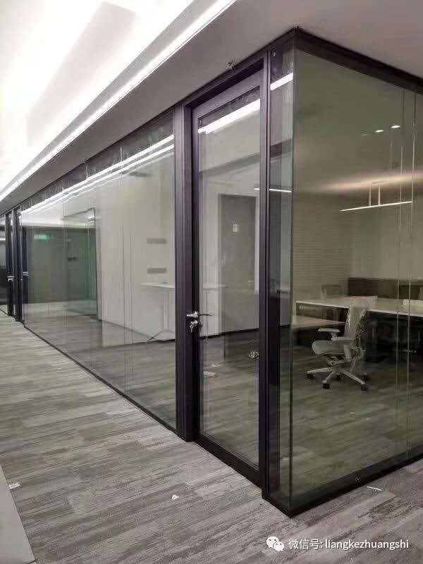 白银会议室隔断定制 内钢外铝玻璃隔断 一站式服务