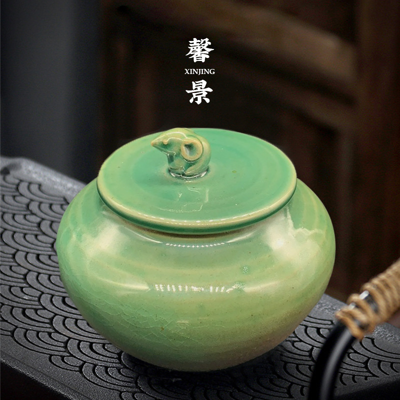 厂家制作纯手工十二生肖系列仿古复古陶瓷茶叶罐