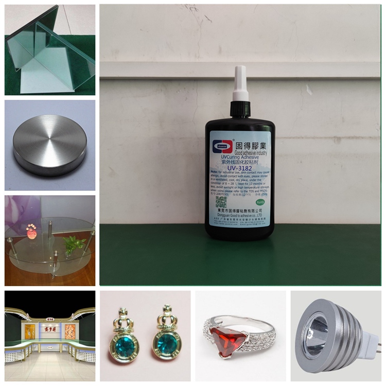 供应ASOKLID牌UV-3182玻璃粘金属UV胶，无影胶，紫外线胶水